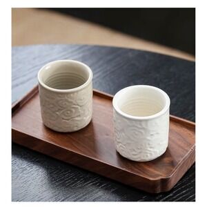 Set of 4 Ceramic Espresso Cups 3oz Gray Dishwasher Safe Coffee Tea Espresso NEW